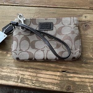 Coach Brown Signature Clutch Wristlet